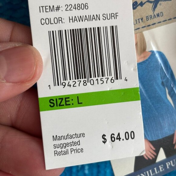 Seven 7 Womens Stylish Chenille Pullover Blue Size Large - Picture 9 of 9